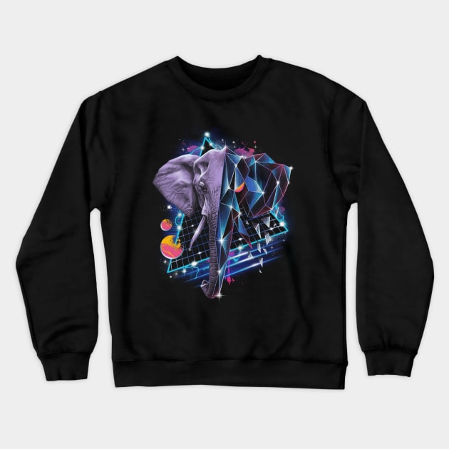 Rad Elephant Crewneck Sweatshirt by Vincent Trinidad Art